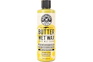 Chemical Guys Butter Wet Wax - Deep Wet Shine Car Wax for Cars, Trucks, SUVs, RVs, and More, Easy On/Off Liquid Formula, Banana Scent - 16 fl oz