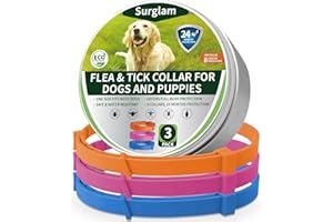 SURGLAM Collier Anti Puce Chien, Colliers Anti-Puces et Anti-Tiques pour Chiens, Contre Les Puces Collier Protection 24 Mois, Naturel Collier Chien Anti Puces et Tiques, Traitement Antipuces Collier O-R-B