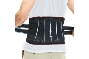 WellSync Ceinture Lombaire Ceinture Dorsale Homme et Femme Ceintures Lombaires avec 8 Barres de Support 4 en Métal et 4 en ABS Ceinture Dos Réglable Ceinture Lombaire Sciatique Scoliose Hernie Discale