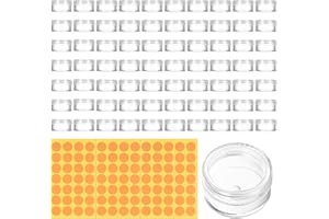 RUNXSAM 71 Pcs 5ML Petit Pots Vide Cosmétiques, Petits Contenants avec Couvercles en Plastique, Pots d'échantillons de Voyage, Pots à Crèmes, Mini Récipients Vide Cosmétiques + Grattoir et étiquettes