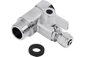 ANNLPOY Adattatore a T Valvola Intercettazione 3/8 X 3/8 X 1/4 in Ottone, Adattatore, Collegamento Due Dispositivi, Guarnizione Gomma, Ideale per Giardino, Camper, Barche, Valvola Arresto