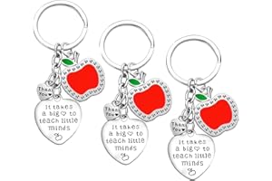 NIMTEVE Pack of 3 Teacher Appreciation Gift for Women,Teacher Keychain Set, Teacher Key Chain Gift, Birthday Gift for Teacher Gifts from Students (Heart-3PC It Takes a Big Heart)