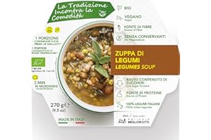 Agricola Miglioretti Zuppa di Legumi Biologica Pronta in 3 Minuti - Vegana e Senza Conservanti per un Pasto Sano e Delizioso