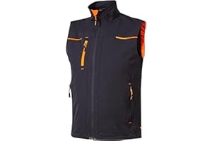 U-POWER DON'T WORRY... BE HAPPY! U-POWER | Gilet da Lavoro Uomo con Zip SATURN, Impermeabile, Traspirante, 90% nylon 10% spandex