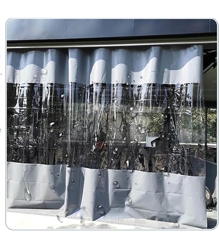 Rideau Pergola Extérieur Rideaux Jardin Bâche Transparente Housse Anti-UV, pour Carport, Balcon, Pergola Personnalisable (Color : Transparent, Size : 4x4m/13.2x13.2ft