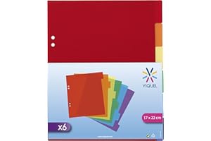 Viquel Separadores de plástico de 6 vías - A5 - Multicolor
