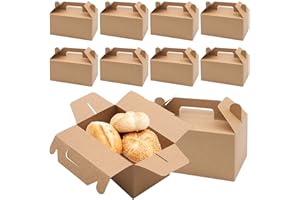 MEIYAXINWIN 10 Stück Kraftpapier-Lebensmittelbehälter-Boxen, braune Lebensmittel-Boxen zum Mitnehmen, Burger-Boxen für Kekse, Pizza, Bratenhuhn, Verpackungsboxen (19 x 10 x 9 cm)