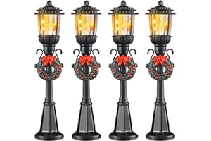 DIELIANHUA 4 Pièces Lampadaire Miniature, Noël Mini Réverbère Modèles, Lampadaire Miniature LED, Accessoires de Jardin Féérique, Décorations de Paysage Miniatures pour Maison de Poupée/C