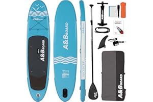 Tavola Paddle Surf Gonfiabile con Accessori Premium - A&BBOARD, 10'6"X30"/32" Stand Up Paddle Gonfiabile, Zaino da viaggio, Pompa a doppia azione, Grande stabilità e resistenza, Adatta a Tutti i Livelli di difficoltà
