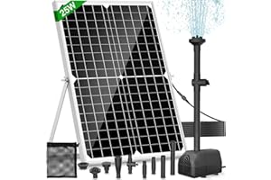 FEOXSHAL 25W Solar Teichpumpe 1700L/H | 4 variable Fontänenmodelle | Für Gartenteich, Springbrunnen, Bachlauf
