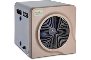 ECOPOOLTECH Pompe à Chaleur Piscine Hors Sol 30 000 l - Max3,9 KW Chauffage Piscine, Marron