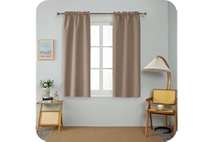 GIRASOLE HOME Coppia Tende Barbados Termiche Totalmente Oscuranti 2 Pannelli da 70x150cm con Tasca, Marroncino