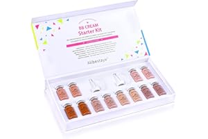 WEIXINBUY BB Facial Glow Starter Kit für Microneedling, Flüssiges Fundament Semi Permanent Pigments Whitening Concealer, BB Color Serum Hyaluronsäure Ampulle Feuchtigkeitsspendend Anti-Aging 8MLx12PCS
