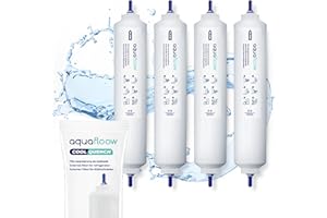Aquafloow Filtro dell’acqua di ricambio, per frigorifero, compatibile con SAMSUNG DA29-10105J, DA2910105J, HAFEX/EXP, HAFEX EXP 5231JA2010B, 5231JA2010C, HAIER 0060823485A, WHIRLPOOL USC100 – 4 pezzi