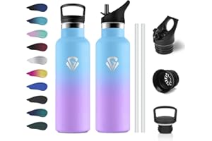 KOLLYKOLLA Botella Agua 500ml, Botella Termica Acero Inoxidable, Botella Agua sin BPA, Botella Gym con Doble Pared, Cantimplora Reutilizable para Niños y Adultos, Deporte, Escuela, Oficina, Senderismo y Viajes