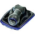L&P A251-5 Gear Stick Gaiter in Black and Blue with Blue Stitching + Knob + Frame, Black with 5-Gears, S-Line, Look, 23 mm, Knob as Plug Play Replacement Part for 1L0711113