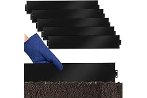 Eikuavons Rasenkante verzinkt Metall, Beeteinfassung 5m 10m 15m 20m 25m 30m 35m 40m 45m 50m 100x15cm oder 100x18cm, Flexible Verformbar Beetumrandung, Schwarz (Länge 5m - Höhe 15cm)