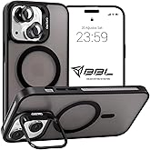 Babilden iPhone i&ccedil;in Kılıf Kamera Korumalı Magsafe Wireless Şarj &Ouml;zellikli Mat Şeffaf Renkli Standlı Kılıf (Lens Hediyeli) (S