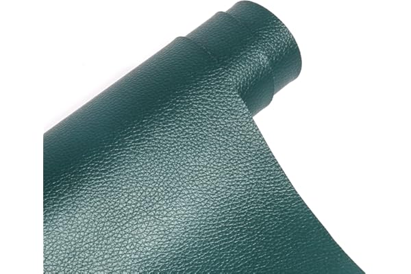 Simili Cuir Autocollant, Kit Réparation Cuir Adhésif 40 x 150 cm Pour Canapés, Sièges de Voiture, Sacs à Main - Vert Foncé