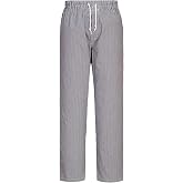 Portwest C079 Bromley Chef Pant Machine Washable at 60&deg;C 2 Pockets | Black Plaid, M, Elastic Waist, 100% Cotton, Outer Fabric