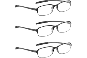 NRDIK PROFLEX SpareSpecs Reading Glasses (value 3 pack) lightweight, impact resistant, scratch resistant, flexible, anti-slip, unisex (mens + womens) +1.0, +1.5, +2.0, +2.5, +3.0, +3.5, +4.0 (oval, black)