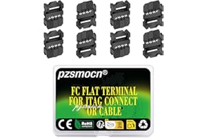 Pzsmocn 20 Ensembles IDC 2 * 4 Double Rangée Prise Rectangulaire Adaptateurs, Fil à Sertir Noires FC Lot de Trois Pièces 2,54mm 8 Broches FC-femelle Terminal Pour Câble Ruban Plat de connecteur JTAG.