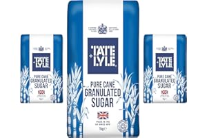 GENERIC Tate Lyle Pure Cane Granulated Sugar - White - 1kg Bags (PACK OF 3) - Made in UK - T&L