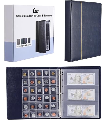 Raccoglitore per Monete da Collezione Album Portamonete 120 Tasche, -10 Fogli eB