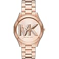 Michael Kors Women's Slim Runway Logo Rose Gold-Tone Stainless Steel Bracelet Watch (Model: MK4733)