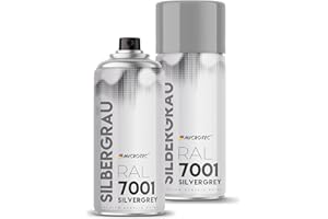 MICROTEC® Sprühlack | 400ml | hochwertiges Acryllackspray | matt oder glänzend | Sprühfarben für Metall, Holz, Kunststoff u.v.m. | große Farbauswahl (Silbergrau matt - RAL 7001)