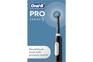 Oral-B Pro 1 Electric Toothbrush For Adults, Oral B Electric Toothbrushes Adults, With 3D Cleaning, 1 Toothbrush Head, Gum Pressure Control, 2 Pin UK Plug, Black