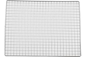 Buachois Edelstahl Grillrost 35 x 26,7 cm Antihaft Grillgitter Kühlen Roste Outdoor BBQ Holzkohle Backen Netz für Braten Fleisch Gemüse Garnelen Fisch