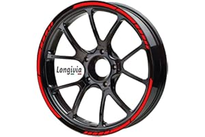 Longivia® Pegatinas Llantas Moto de 15" a 19" Pulgadas Kit Completo Rojo para 2 Llantas Adesivos para Moto Coche Tuning o Bicicleta Cinta Adhesiva Reflectante Accesorios Motocicleta Vinilo