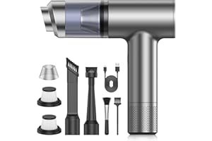KITBEZN Aspirabriciole Senza Fili, 15000PA Aspirapolvere Portatile Senza Fili, 80000 U/min Mini Aspirapolvere Auto, Mini Aspirapolvere Ricaricabile per PC, Animali Domestici e Casa