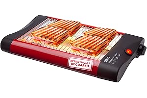 SOGO Tostadora Horizontal para Pan y Bollería – Tostadora Pan Plana con Resistencias de Cuarzo y Temporizador de 5 Minutos – Bandeja Extraíble para Migas e Indicador luminoso