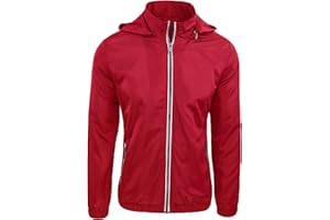 Evoga Giubbotto giacca uomo primavera estate casual impermeabile giubbino jacket con cappuccio
