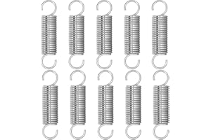 NICAVKIT Lot de 10 ressorts de traction en acier inoxydable avec crochets, ressort de tension 75 mm, longueur libre, diamètre extérieur 17 mm, diamètre du fil 2 mm - 2 x 17 x 75 mm