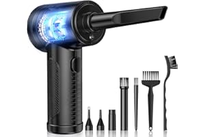 FULDENT Druckluftspray Elektrische Staubgebläse 3-Gang 91000 U/min,Air Spray Electric Duster mit 9000mAh,Tastatur Reinigung mit Reinigungsbürste und USB Schnellladung für PC, Laptop, Auto, Bürogeräte,Sofa
