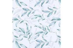 Abyssaly Papier Adhesif pour Meuble, Fleur Feuille Papier Peint Adhesif Mural, Imperméable PVC Vinyle Autocollant Film pour Mur Cuisine Salle de Bain Comptoir Bleu 30cm X 200cm