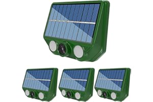 GREEHSE Solar Mole Repellent Ultrasonic 4pcs, Garden Outdoor Waterproof Animal Repeller，Suitable for Outdoor Lawn Garden Yard to Repel Gophers, Rats, Voles, Mole,Fox, Snakes And Rodents