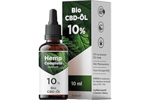 ALPEX-MED Bio CBD Öl 10% Vollspektrum - Bio Hanf CBD Tropfen mit 1.000 mg Cannabidiol - Hemp-Complete Cannabisöl - 10 ml