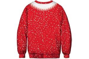 BOVOSHA Couples Funny Christmas Jumper Men 3D Chest Muscle Xmas Sweatshirts Women Novelty Graphic Christmas Jumpers Funny Long Sleeve Pullover