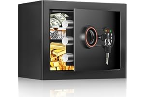 TISKGG 30L Safe Tresor Feuerfest für Zuhause, mit feuerfester Tasche, Digitaler Tresor mit Herausnehmbares Regal und Alarmanlage, Heimsafeschrank Aufbewahrung von Geld, Dokumente, Medikamenten