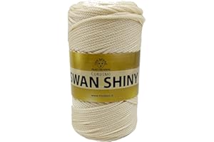 filati italiani Cordino Swan Shiny, Filato Lucido per Borse, 100% Polipropilene 250g (Crema - 13, 250g)