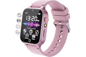 kaacly Reloj Inteligente Niños para Niña y Niño con 26 Juegos, Podómetro, Música, Reloj Despertador, Linterna, Fondo de Pantalla Exquisito, Smartwatch Regalo para Niños 4-13 años Nude Pink