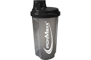 IronMaxx Shaker - pour shakes protéinés avec bouchon rotatif - Couleur Noir transparent - 1 x 700 ml