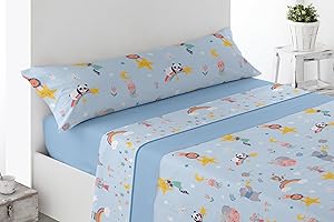 Cabello Textil Hogar Juego de sábanas Infantiles de Microfibra cepillada Extra Suave, con 3 Piezas, Varios diseños y Medidas (Animals, Cama de 90 cm (90x200cm))