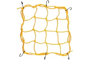 30x30cm Bungee Cargo Net Stretches,MoreChioce Flexible Motorcycle Cargo Net with 6 Hooks Luggage Bungee Net Elasticated Bike Cargo Net for Motorcycles,Bicycles,Kayaks,Orange