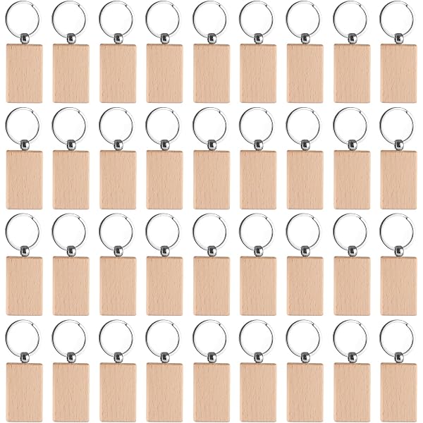 WOPPLXY 40 Portachiavi In Legno Ovale – 5,2 X 3,2 Cm – Per Fai Da Te, Pittura E Decorazioni