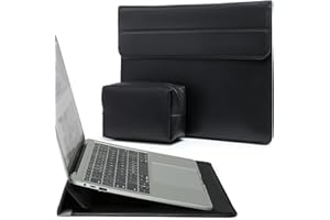 ‎HYZUO HYZUO 13 Zoll Laptop Hülle mit Standfunktion für 2025-2018 MacBook Air 13 M4 M3 M2 M1, 2025-2016 MacBook Pro 13 M2 M1, 13 iPad Pro/Air M4 M2 2024, Surface Pro 11/10/9/8, mit Kleine Tasche, Schwarz